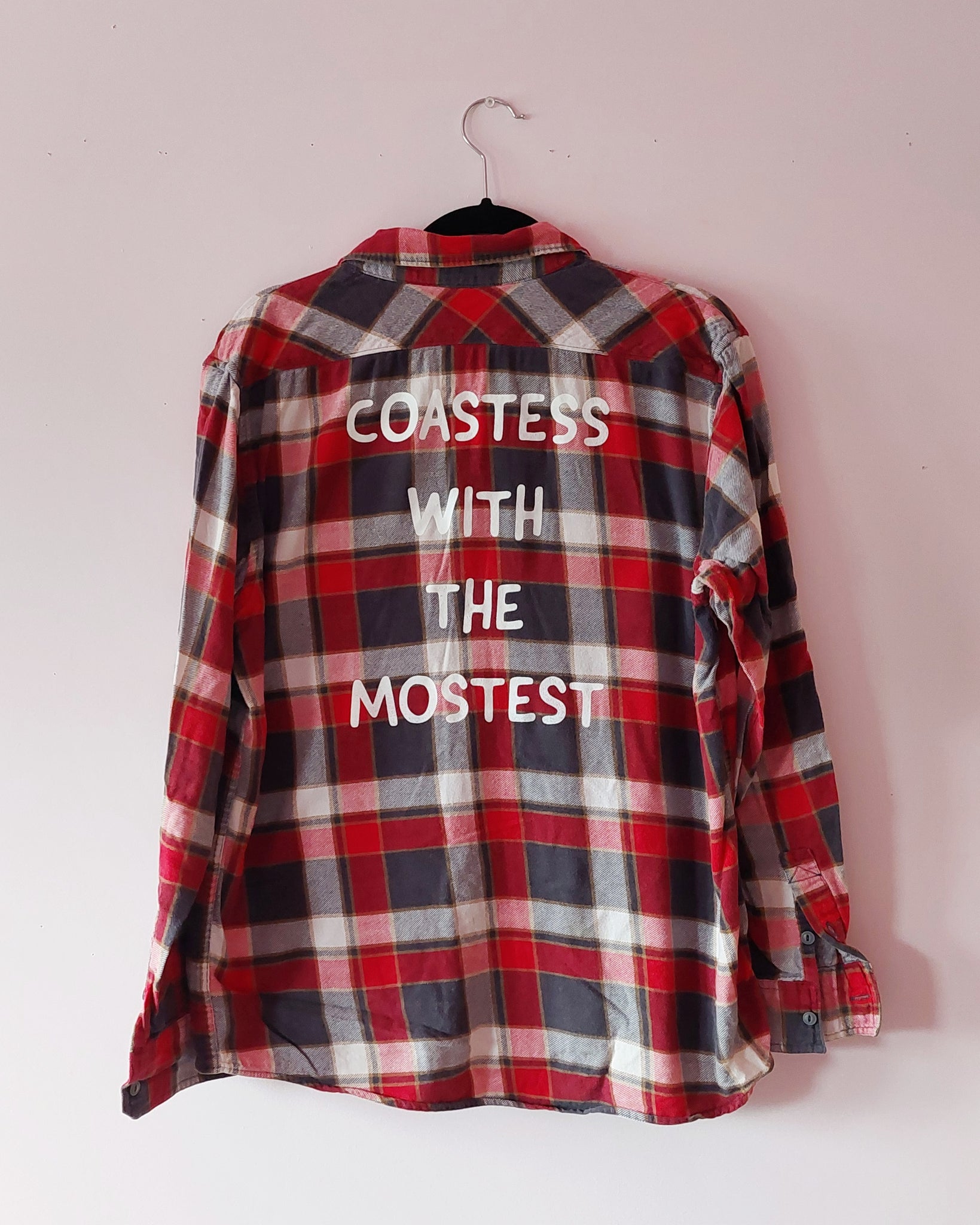 Upcycled Coastess Plaid RED/GREY/WHITE Unisex M